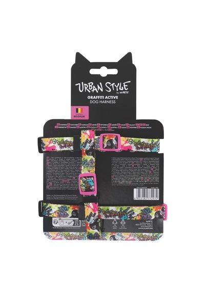 M-pets Urban Style Graffıtı Active Köpek Göğüs Tasması Xs Çok Renkli