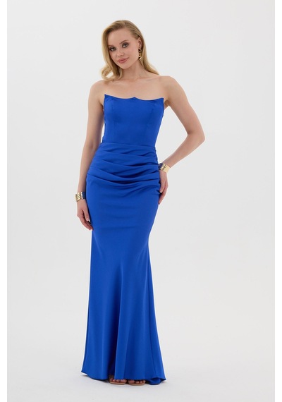 Carmen Kadın Straplez Maxi Boy Abiye Elbise 58565 Saks Saks