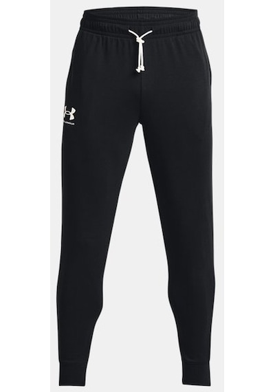 Under Armour UA Rival Terry Erkek Eşofman Altı 1380843-001 Siyah - Beyaz