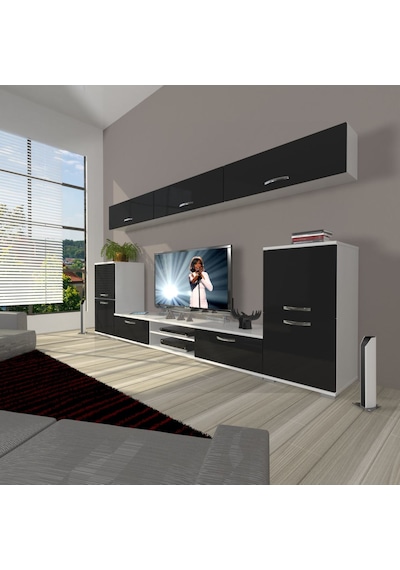 Decoraktiv Eko 9 Slm Dvd Tv Ünitesi Tv Sehpası Beyaz - Siyah