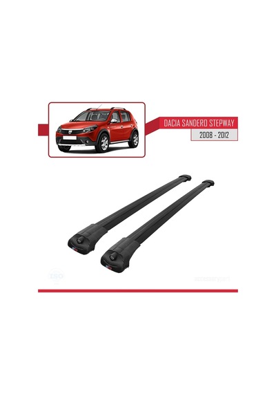 Dacia Sandero Stepway 2008-2012 Arası İle Uyumlu Ace-1 Ara Atkı Tavan Barı Siyah
