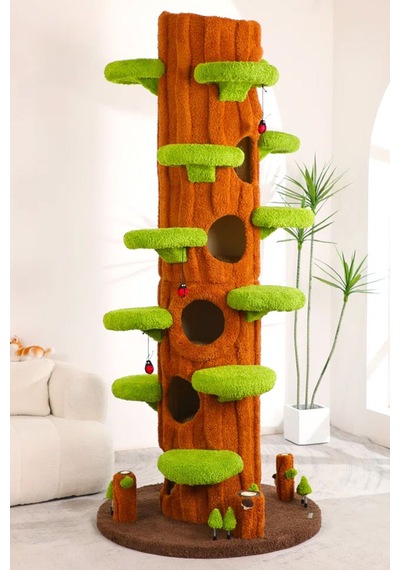 Ağaç Temalı Kedi Evi 200 Cm
