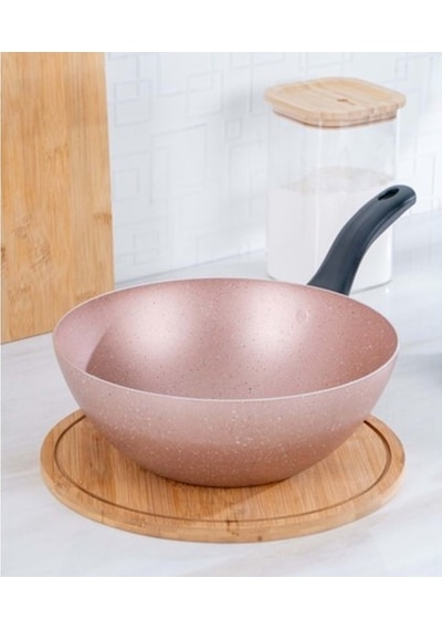 Acar Damla 24 cm Pembe Wok Tava XCM-21-0259/12