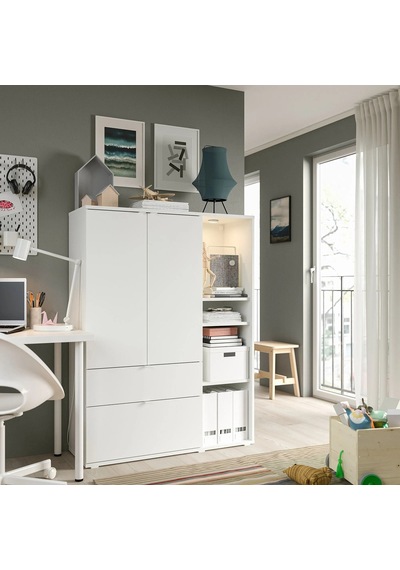 Ikea Beyaz Ferah Kapaklı Gardırop 105x37x140 Cm