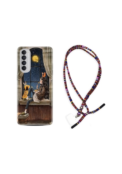 Oppo Reno 4 Pro Kılıf Rasta Boyun Askılı Ananas Camera Glass 1358