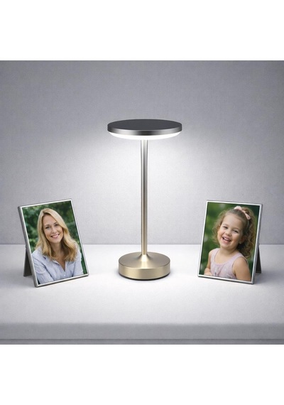 Led Dimli 3 Renk Dekoratif Masa Lambası Dokunmatik Şarj Edilebilir Type-c 28cm Çok Renkli