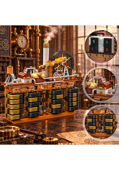 Mould King 10180 Buharlı Mekanik Küp Saat Yapım Seti 3.234 Parça