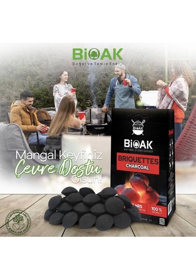 Bioak Mangal Kömürü 4 Kg Top Kömür