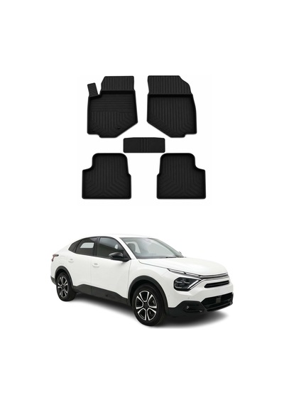 Citroen C4 X - Electric 2020-2026 Uyumlu 4d Havuzlu Paspas Kauçuk Siyah 5 Parça