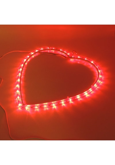 Led Işıklı Askılı Kalp Yılbaşı Süsü 220V Kırmızı 30 CM