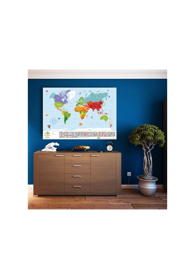 Scratch Map Kids Eyaletli Kazınabilir Çocuk Dünya Haritası En Büyük Boy 70 100 Türkiye De Tek - 808559665