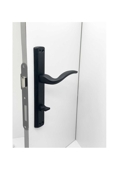 Trim Mat Siyah Lüx Aynalı Wc Banyo Kapı Kolu Sol Basar 1 Takım