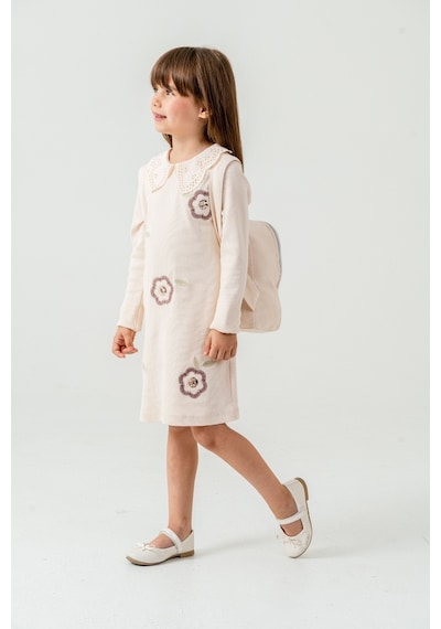 Xo Kids Kız Çocuk Elbise 4-7 Yaş 52032 Bej