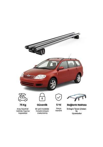 Pençe Toyota Corolla Sw 2000-2006 Uyumlu Gri Ara Atkı 109cm Port Bagaj Tavan Barı