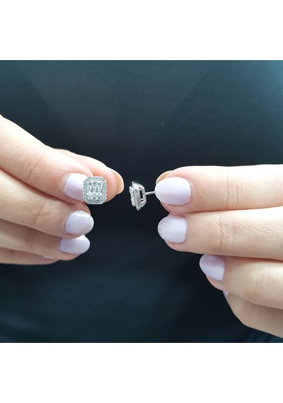 Lova 0,87 Karat Baget Pırlanta Küpe - 3010048