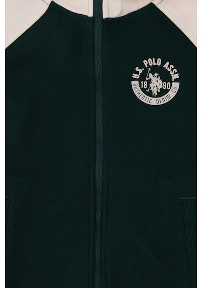U.S. Polo Assn. Erkek Çocuk Fermuarlı Kapüşonlu Koyu Yeşil Sweatshirt 50293498-VR079 U.S. Polo Assn. Erkek Çocuk Fermuarlı Kapüşonlu Koyu Yeşil Sweatshirt 50293498-VR079
