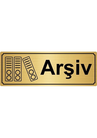 Arşiv Yönlendirme Levhası 7Cmx20Cm Altın Renk Metal (446898488)