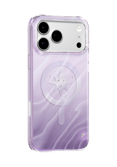 İphone 17 Pro Max Kılıf M-safeli Orjinal Swarovski Taşlı Zore Paris Rovix Sert Pc Kapak Açık Mor
