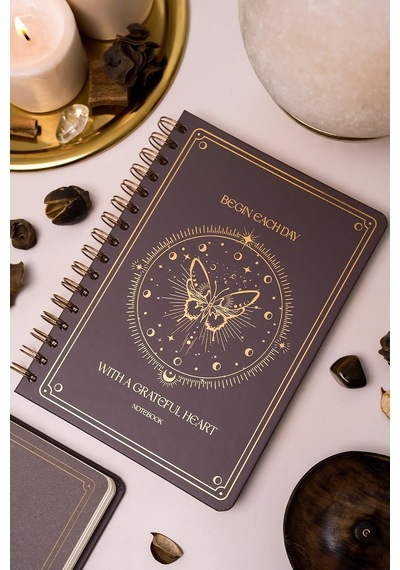 Bullet Journal Edition A5 15x21 Cm Spiralli Noktalı Tarihsiz Not Defteri Kelebek Genel