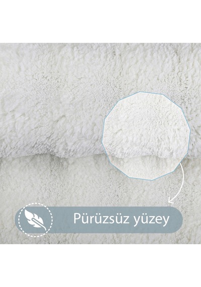 Bubble Krem Büyük Banyolar İçin 2'li Banyo Paspas Seti Kaymaz Tabanlı Yıkanablir Klozet Takımı Krem