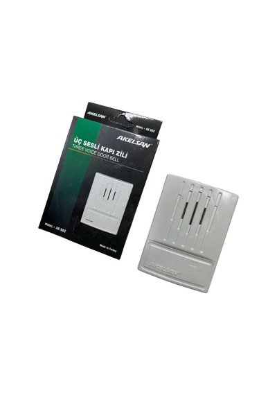 Akelsan Kanarya Kapı Zili Ak-902 3 Sesli, 12v Ac, 11x8x2 Cm Zil Trafosu İle Uyumlu, Kolay Montaj
