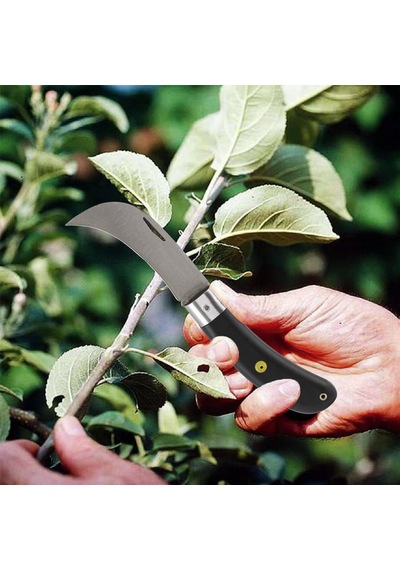 Plastik Saplı Bıçak Çakı Aşı Bıçağı Profesyonel Çelik Eğri Uçlu Bağ Ağaç Budama Aşı Çakısı 2'li Set