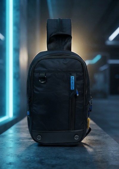 Newish Polo Newısh Polo Accessorıes Unisex Impertex Kumaş Suya Dayanaklı Omuz Ve Mini Sırt Çantası Siyah - Erkek Bel Çantası