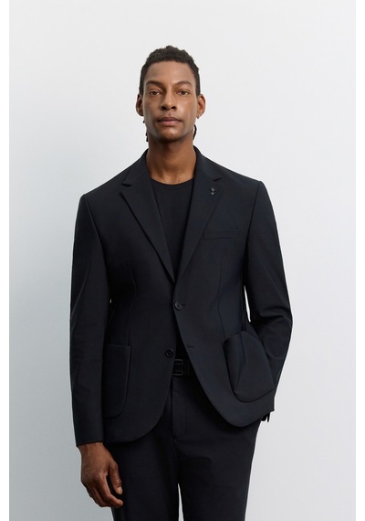 Avva Erkek Siyah Mono Yaka Kırışmayan Teknik Kumaş Comfort Slim Fit Ceket A62y4009 Avva Erkek Siyah Mono Yaka Kırışmayan Teknik Kumaş Comfort Slim Fit Ceket A62y4009