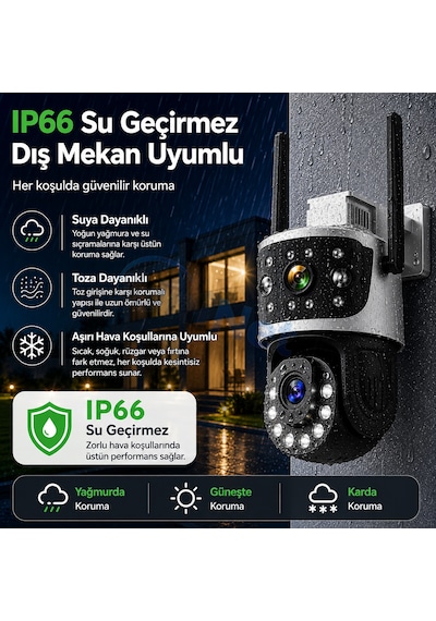 Uninet 36x Optik Zoom 8mp Çift Kameralı Wifi Ptz Güvenlik Kamerası 355 Döner Başlıklı Ve Gece Görüşlü İp Kamera - 8 MP
