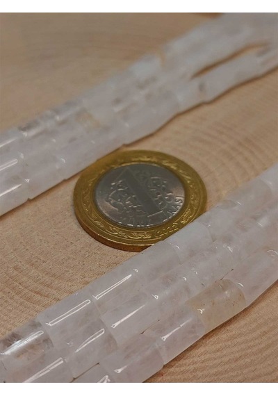 Kristal Kuvars Taşı Silindir Kesim 5.5x7.5mm Dizi 49302