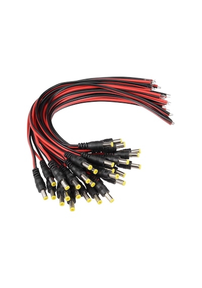 Güvenlik Kamerası 12v Dc Erkek Power Jack Dc Jak Kablo Bağlantı Kablosu -100 Adet