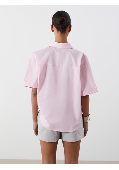 Lcw Vision Pembe Oversize Poplin Kadın Gömlek