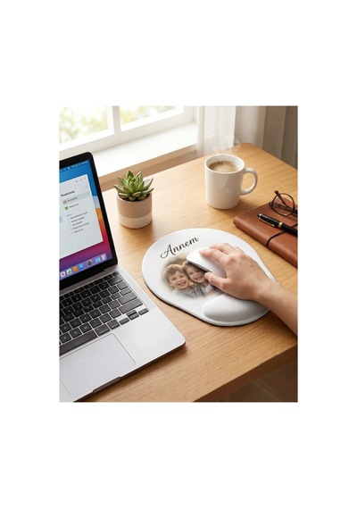 Bilek Destekli Mouse Pad Logo Veya Fotoğraf Baskılı Ergonomik Oval Öğretmene