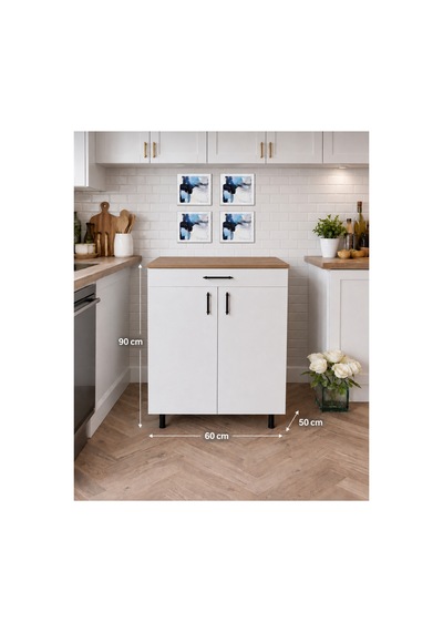 Ahşap Detaylı Çok Amaçlı Mutfak Banyo Dolabı Beyaz Ahşap Detaylı Çok Amaçlı Mutfak Banyo Dolabı Beyaz