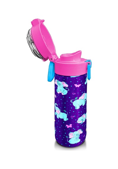 Coral High Kids Mor Pembe Fil Desenli Pipetli Ve Direkt İçim Çelik Termos 500 Ml 31970 Mor - Açık Pembe