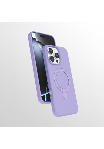 Apple Uyumlu iPhone 16 Pro Max Kılıf 360 Derece Döner Standlı Magsafe Kamera Lens Korumalı Silikon Ata Pro Tech Siyah