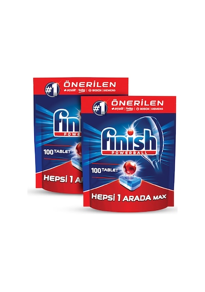 Finish Hepsi Bir Arada Bulaşık Makinesi Deterjanı 2 x 100 Tablet Finish Hepsi Bir Arada Bulaşık Makinesi Deterjanı 2 x 100 Tablet