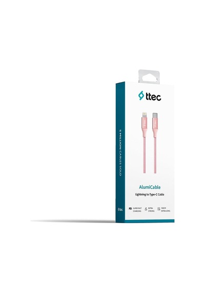 Ttec AlumiCable Type-c Lightning Hızlı Şarj Kablosu 150cm 2DK41RA Rose Gold