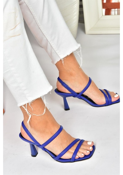 Fox Shoes Saks Mavi İnce Topuklu Kadın Ayakkabı P404471009 Saks Mavi