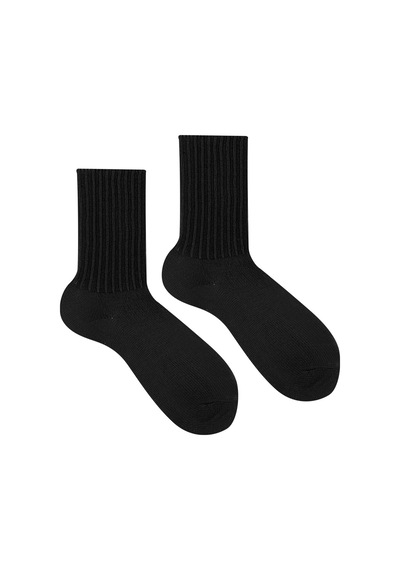 Ozzy Socks Kışlık Kadın Yünlü Siyah Renk Uyku Çorabı Soft Touch Siyah