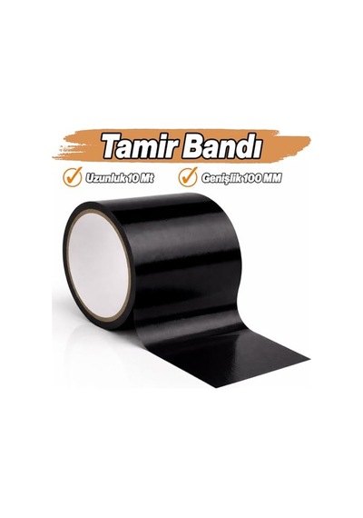 Ayrex Siyah Tamir Bandı 100 Mm X 10 Mt Yüksek Dayanımlı Su Geçirmez Güçlü Yapışkan Çok Amaçlı Onarım Band
