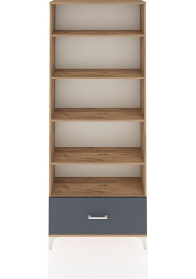 Arges Dolap 5 Raflı Tek Çekmeceli 88x30x221 Çam-antrasit Atlas Çam