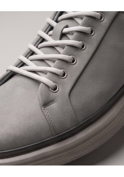 2274-zanelle Hakiki Full Duble Deri Üst Kalite Premıum Erkek Sneaker Ayakkabı Gri