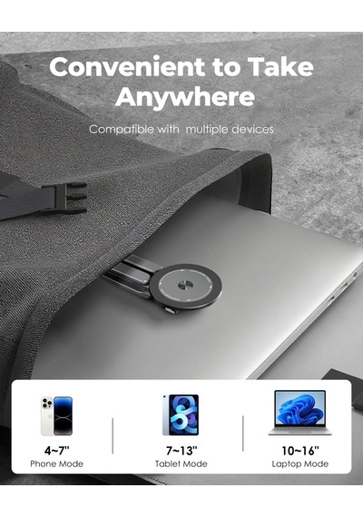 Lexroo Dizüstü Bilgisayar Macbook Stand Magsafe İle Uyumlu Telefon Standı Manyetik Tripot 4in1