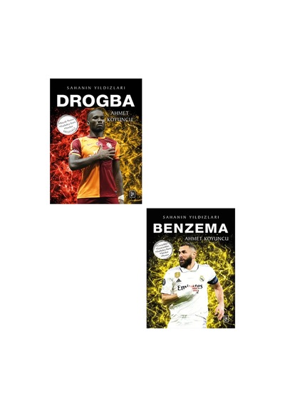 Drogba - Benzema Sahanın Yıldızları Büyük Poster Sticker Futbolcu Kartı Hediyeli 2 Kitap