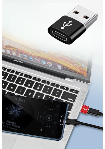M M Usb'den Type-c 'ye Dönüştürücü Adaptör Veri Aktarımı Sağlayıcı Şarj Data Çevirici