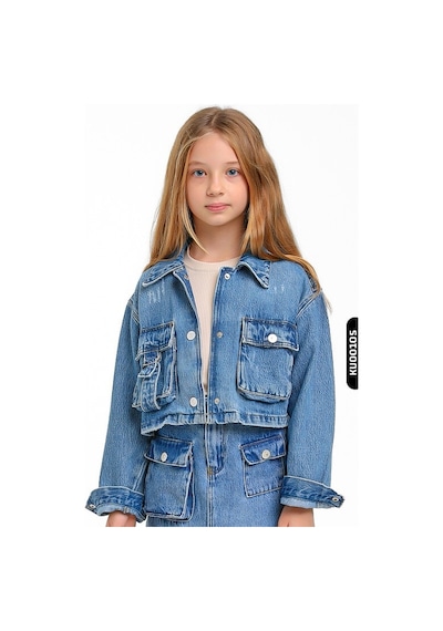 Xo Kids Ceket Yakalı Fleto Cepli Çıt Çıt Kaplamalı Kız Çocuk Gömlek 5-14 Yaş 24205 Mavi Xo Kids Ceket Yakalı Fleto Cepli Çıt Çıt Kaplamalı Kız Çocuk Gömlek 5-14 Yaş 24205 Mavi