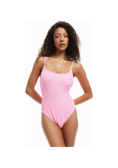 Koton Dokulu Mayo Slim Fit U Yaka İnce Askılı Pembe 4sak20113mm Gül