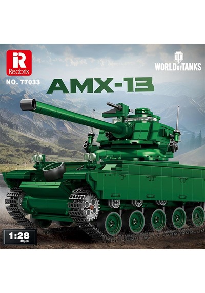 Reobrix 77033 World Of Tanks Fransız Hafif Tankı Amx-13 Yaratıcı Yapı Blok Seti Building Blocks - 1037 Parça
