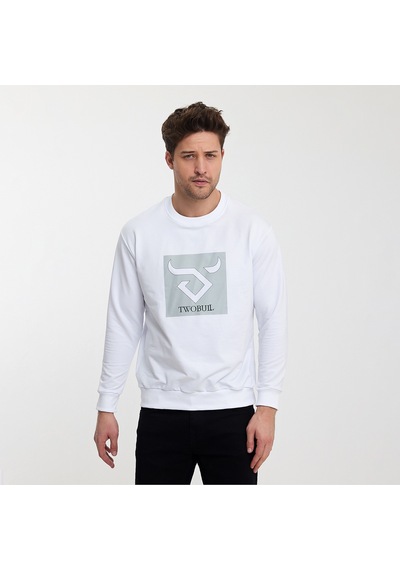 Twobull OSLO Erkek  Beyaz Sweatshirt